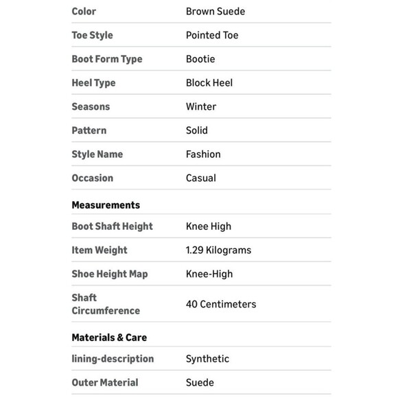 Women’s Knee High Stiletto Boots Size 6 Pointed Toe High Heels Wide Calf Brown - Picture 14 of 15